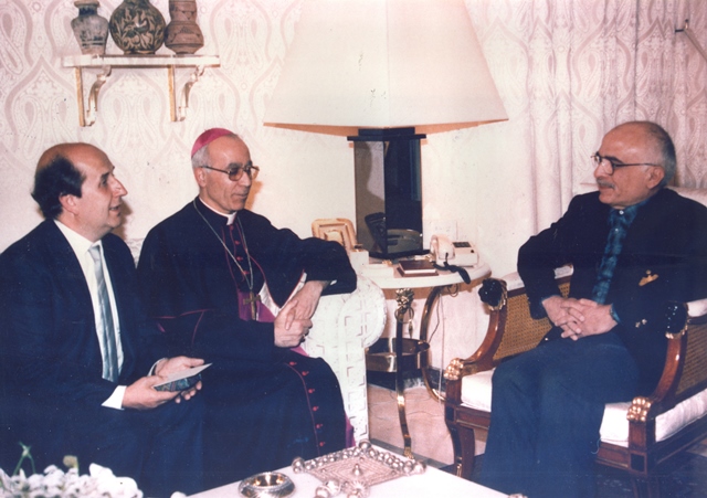His Majesty King Hussein of Jordan meets Ernesto Olivero